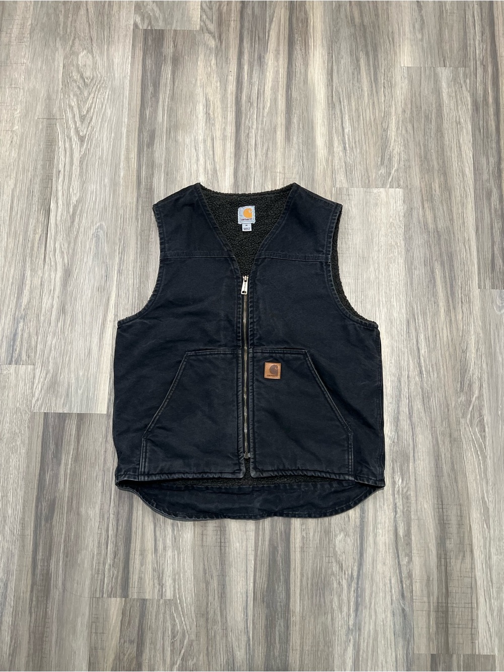 Carhartt V26 BLK Sandstone Sherpa Lined Vest Black Medium